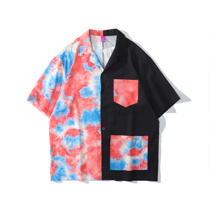 Hawaiian Beach Flower Shirt Short Sleeve Men