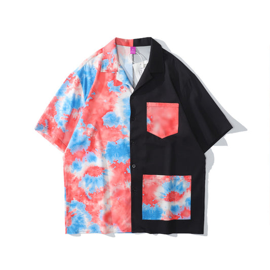 Hawaiian Beach Flower Shirt Short Sleeve Men