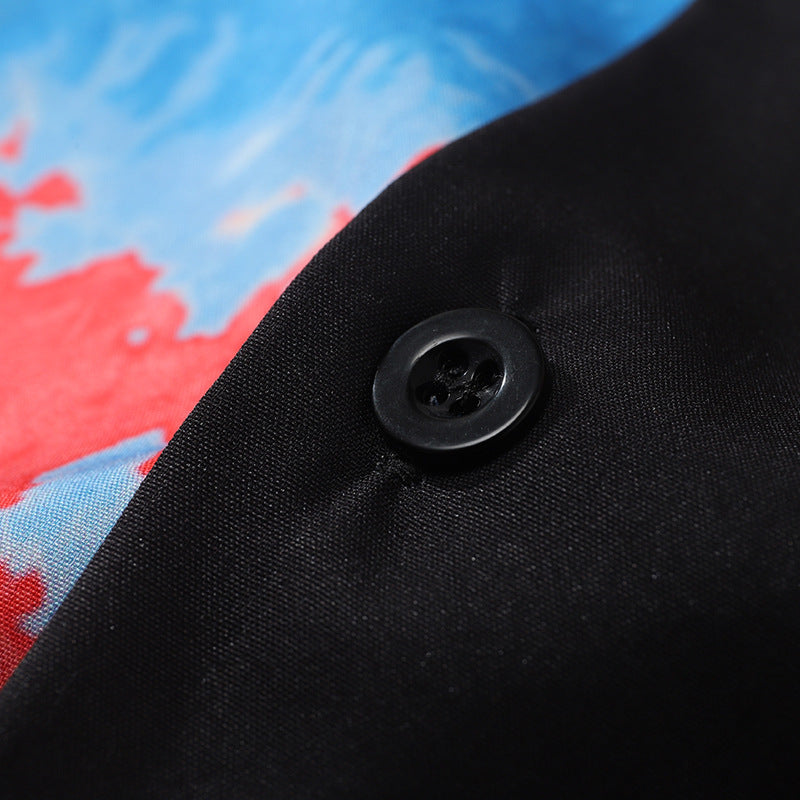 Hawaiian Beach Flower Shirt Short Sleeve Men