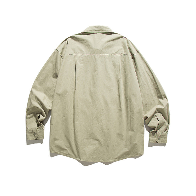 Loose Overalls Long Sleeve Shirt Men